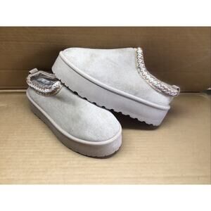 VTG Mudd Stormy Tan Chunky Platform Mules Potato Shoes Women 10 Men 8.5